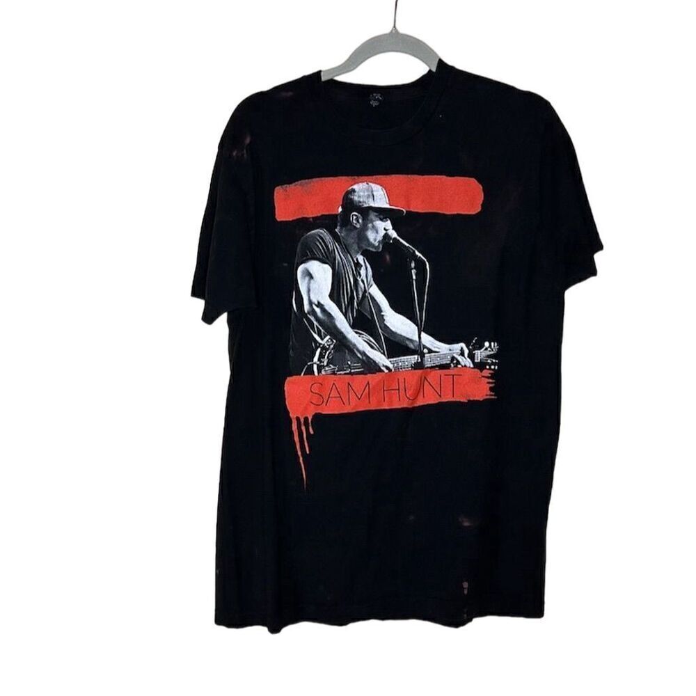 Unisex Sam Hunt 2015 Summer Tour Concert T-Shirt Black Cotton Graphic S